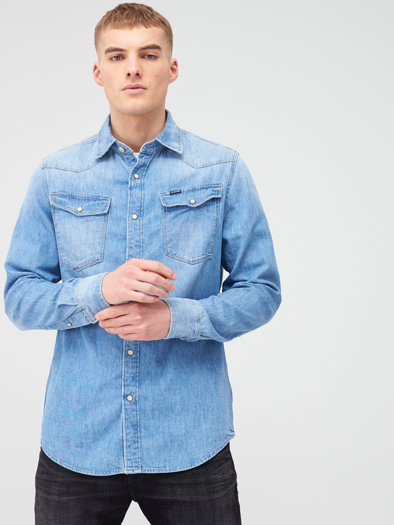 g star denim shirt mens