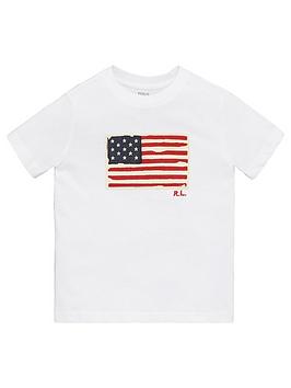 Ralph Lauren Ralph Lauren Boys Short Sleeve Classic Flag T-Shirt - White Picture