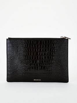 WHISTLES Whistles Shiny Croc Medium Clutch Bag Picture