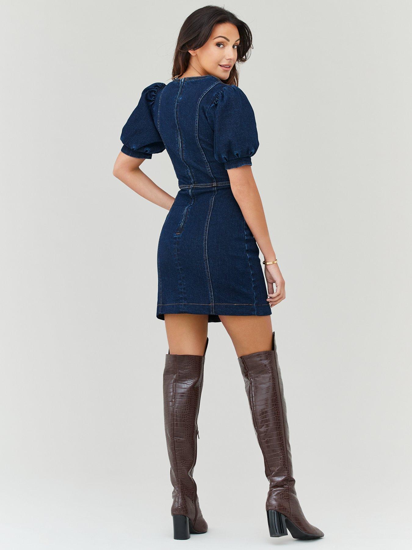 michelle keegan denim dress littlewoods