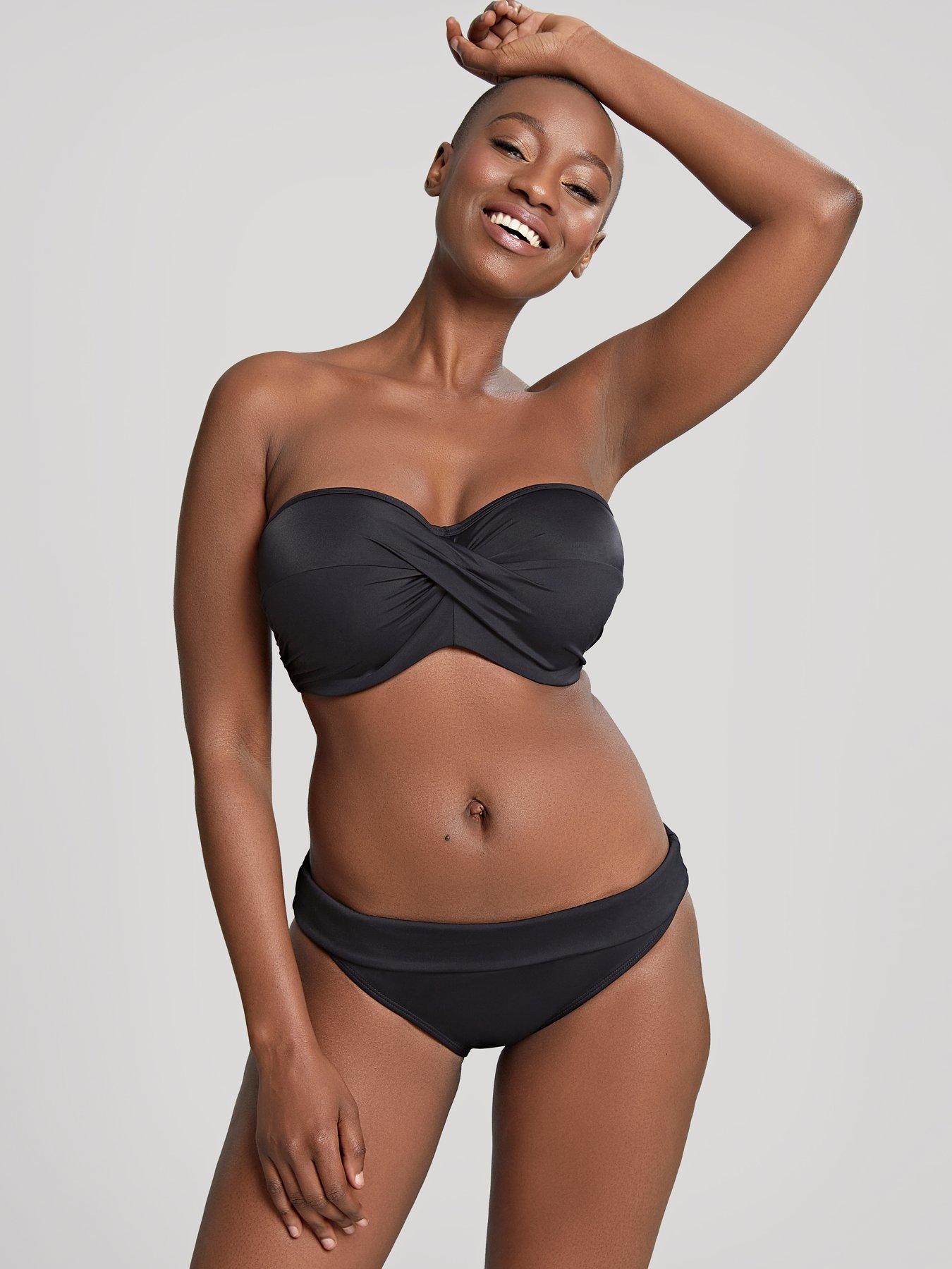 Anya Riva Twist Bandeau Bikini Top Black