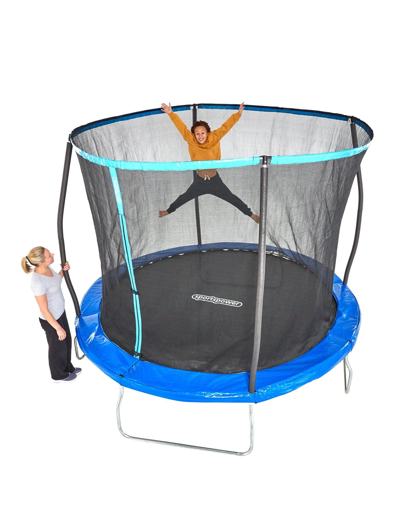 Sportspower 10ft Trampoline with Easi Store Folding Safety Enclosure with Reversable Flip Pad littlewoods