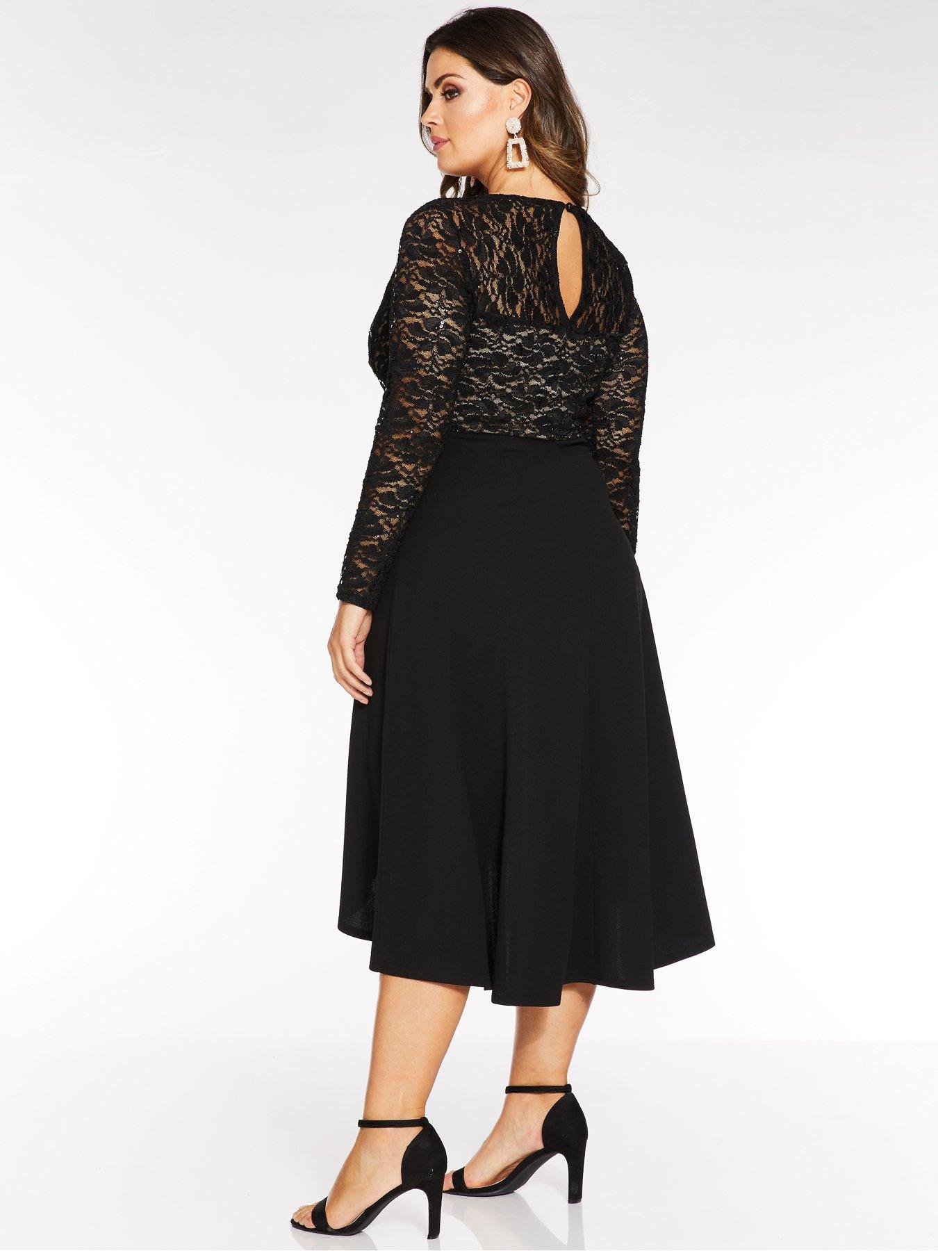 quiz lace dip hem maxi dress