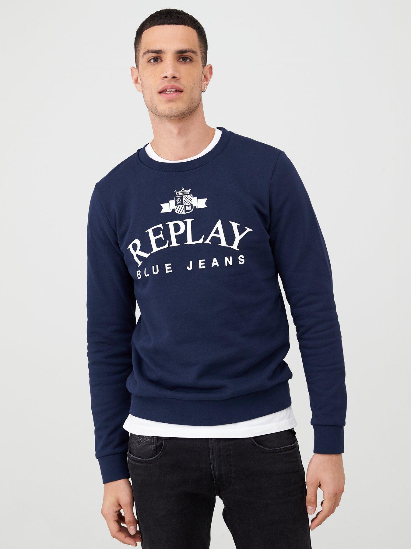 replay blue jeans hoodie