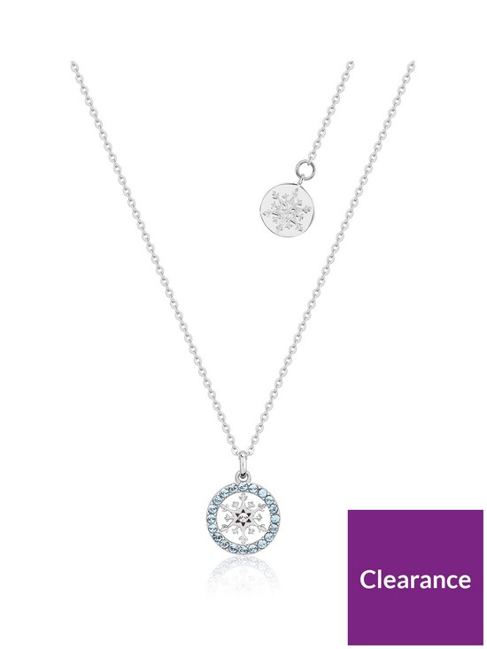 front image of disney-frozen-ii-crystal-snowflake-aquamarine-necklace