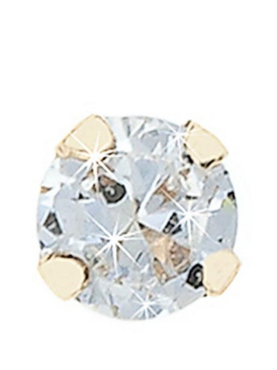 front image of love-diamond-9-carat-yellow-gold-diamond-nose-stud