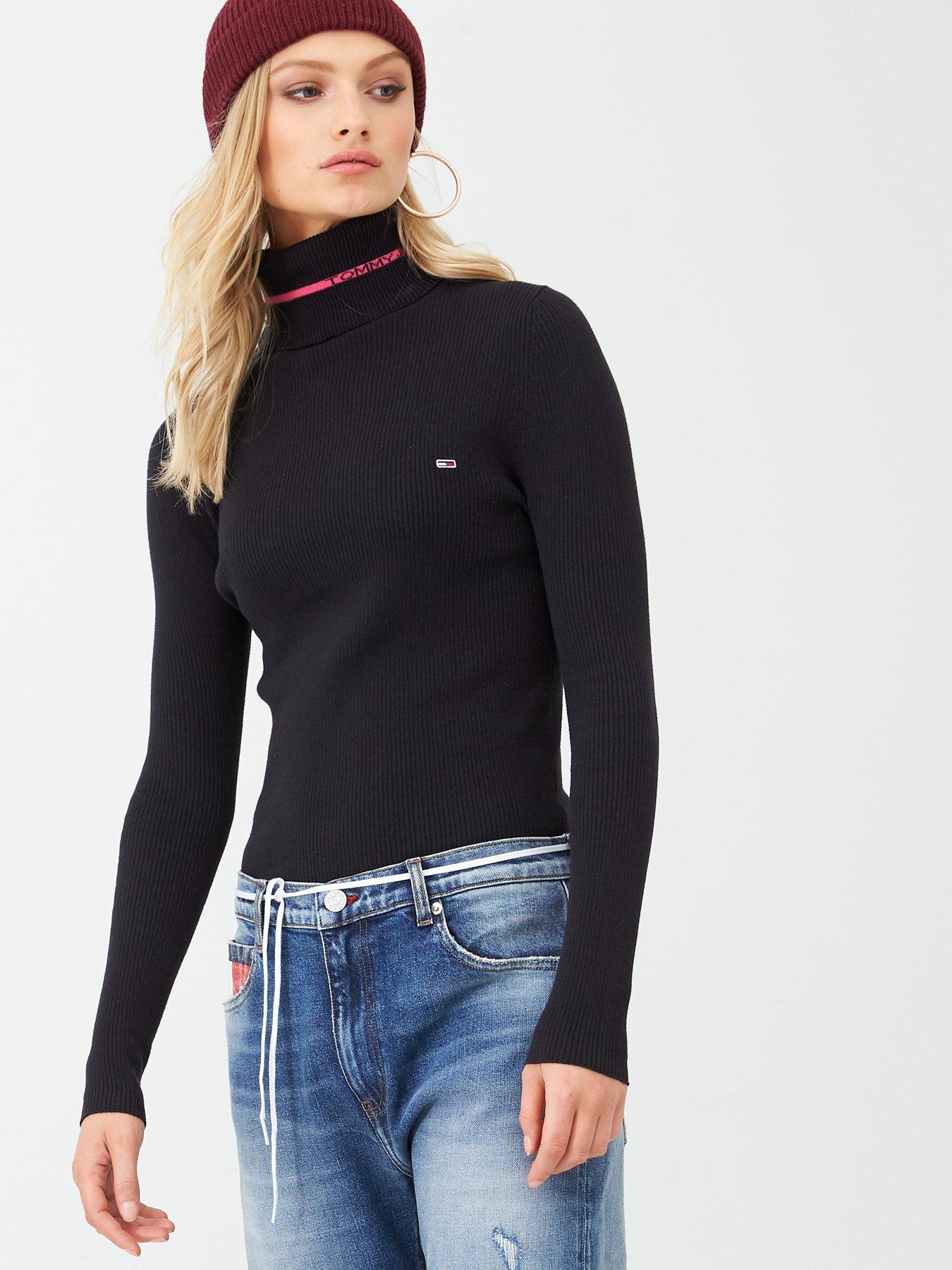 tommy jeans logo turtleneck sweater