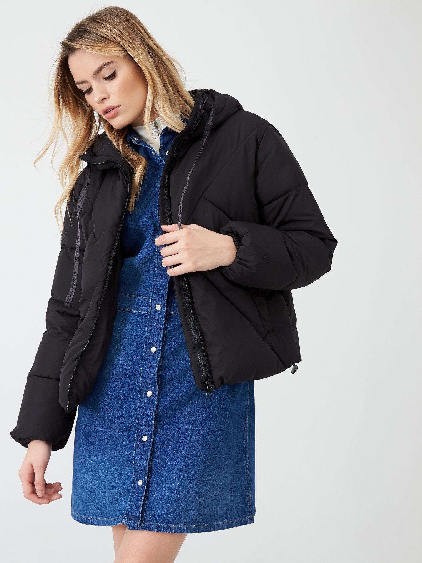 calvin klein jeans quilted military parka jacket