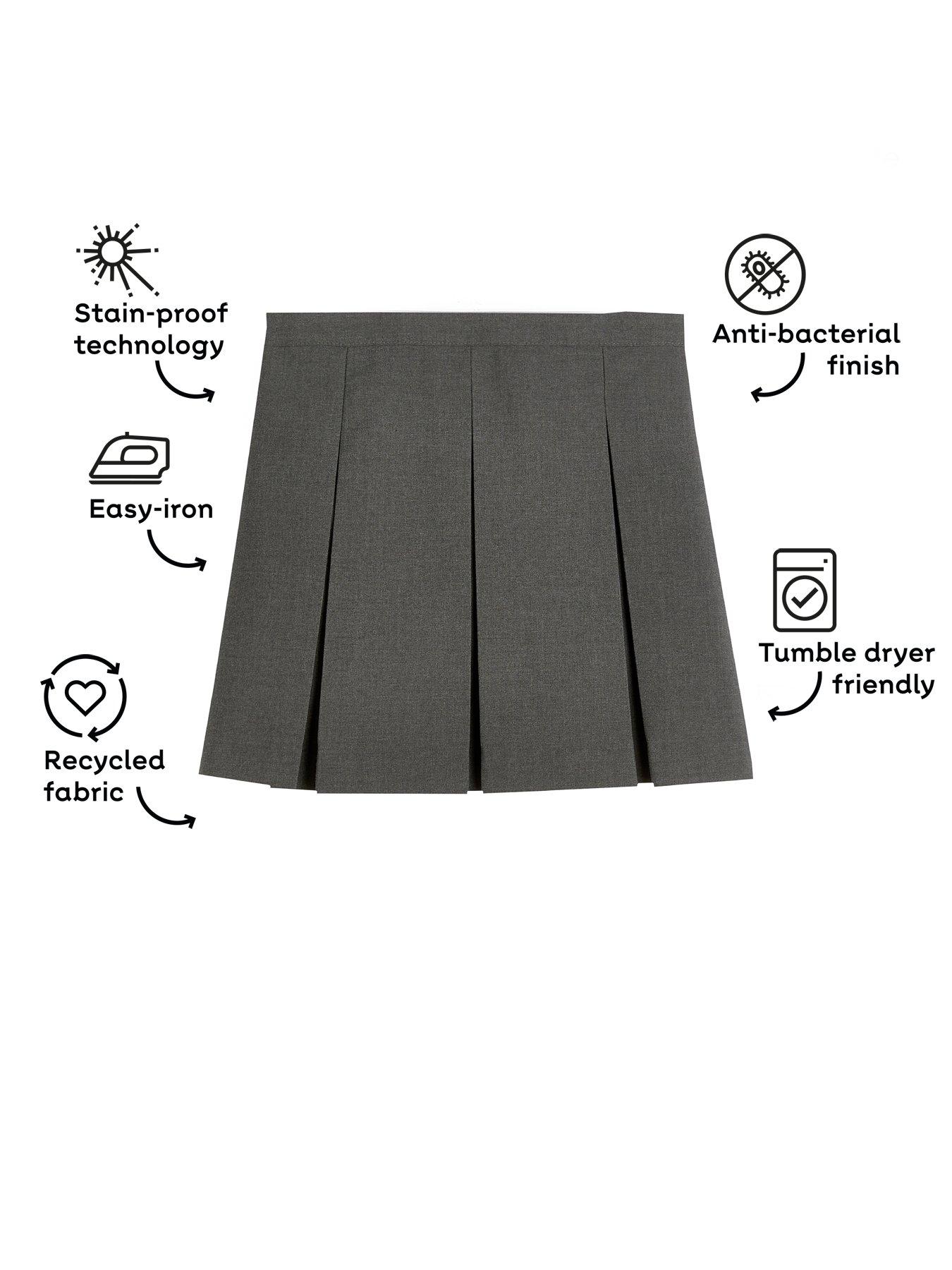 Image 4 of 7 of The Very Collection Girls 2 Pack Classic Pleated School Skirts Plus Size&nbsp;- Grey