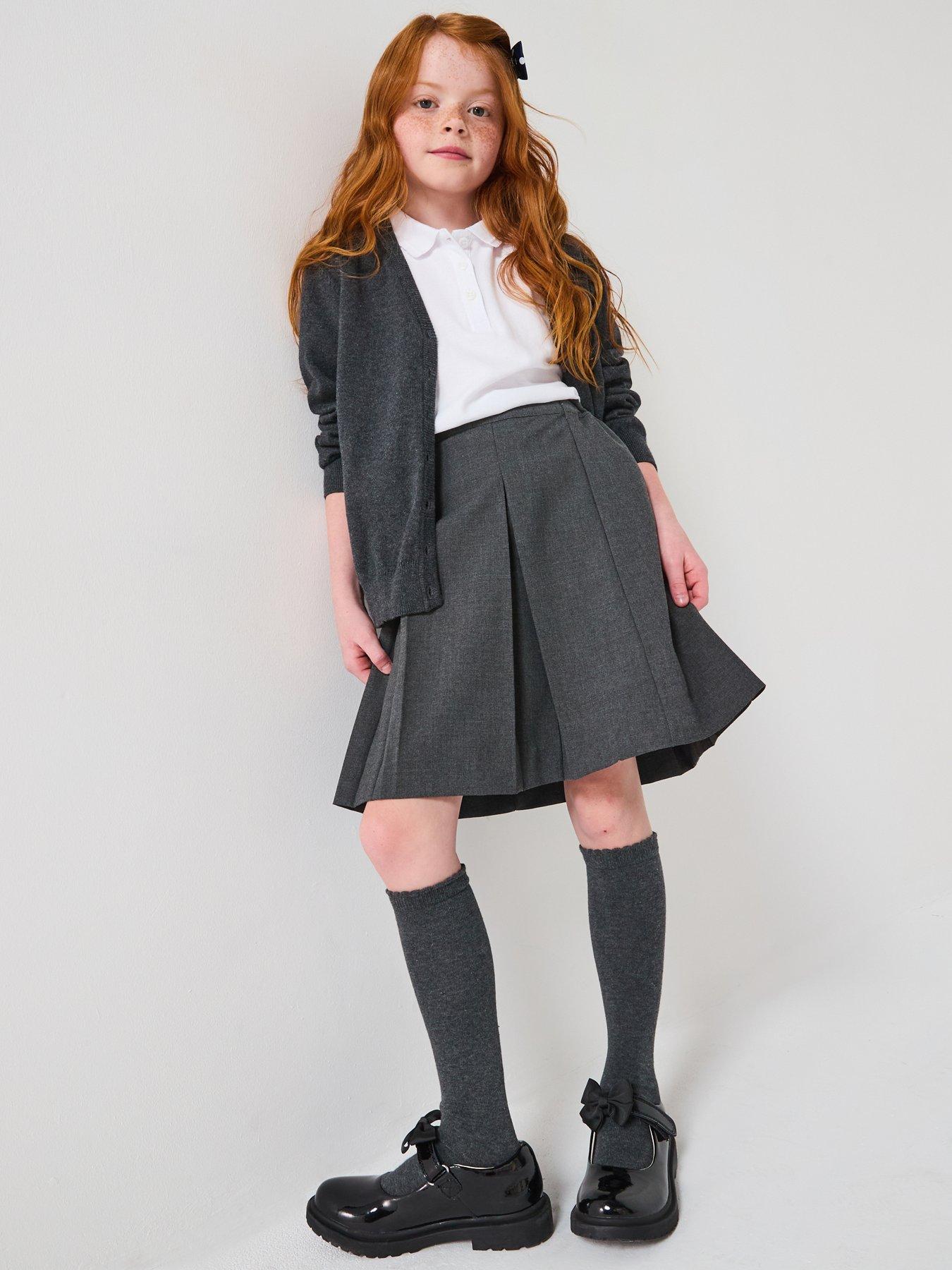 Image 7 of 7 of The Very Collection Girls 2 Pack Classic Pleated School Skirts Plus Size&nbsp;- Grey