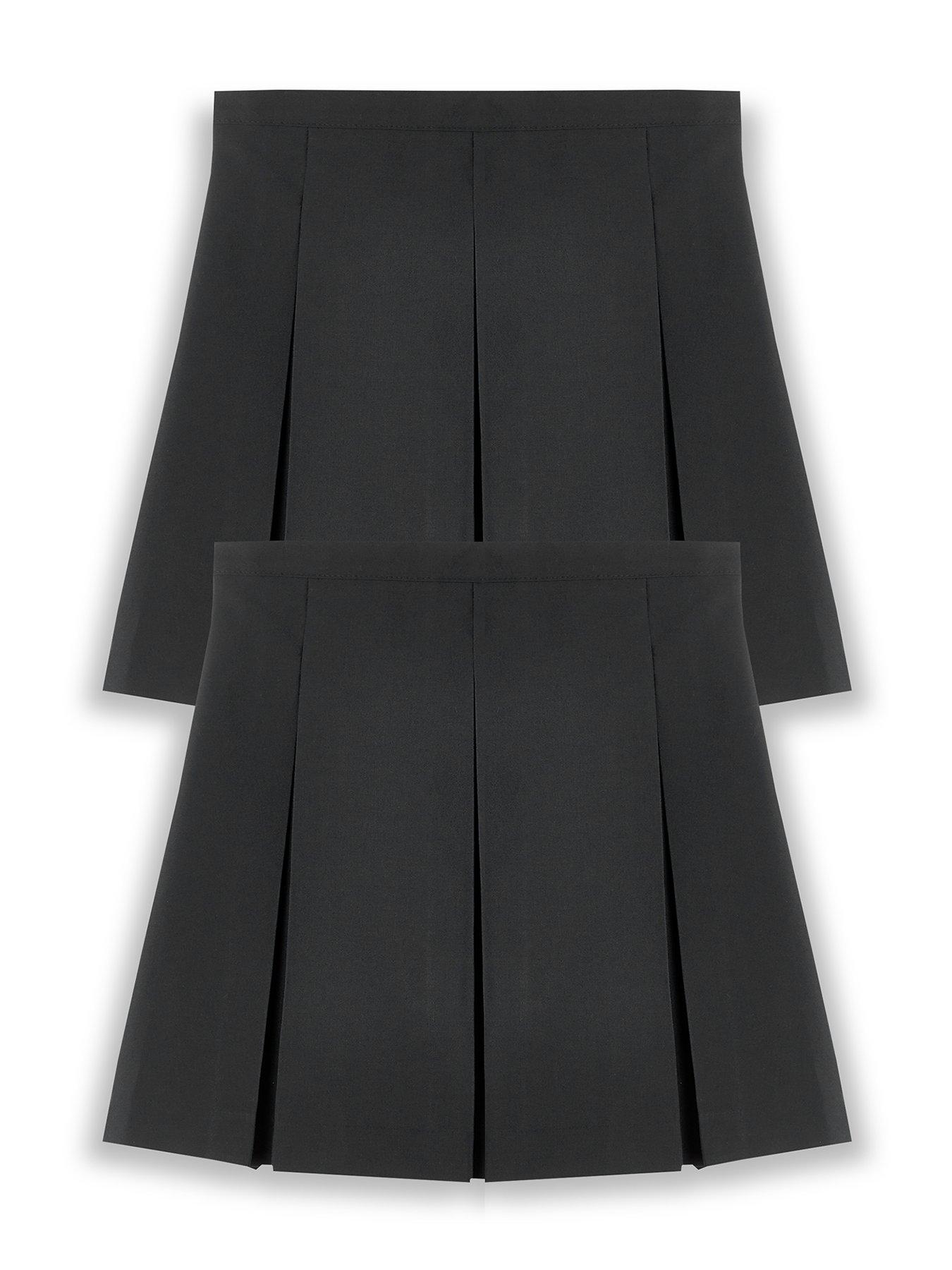 Image 2 of 7 of The Very Collection Girls 2 Pack Classic Pleated School Skirts -&nbsp;Plus Size (Black)
