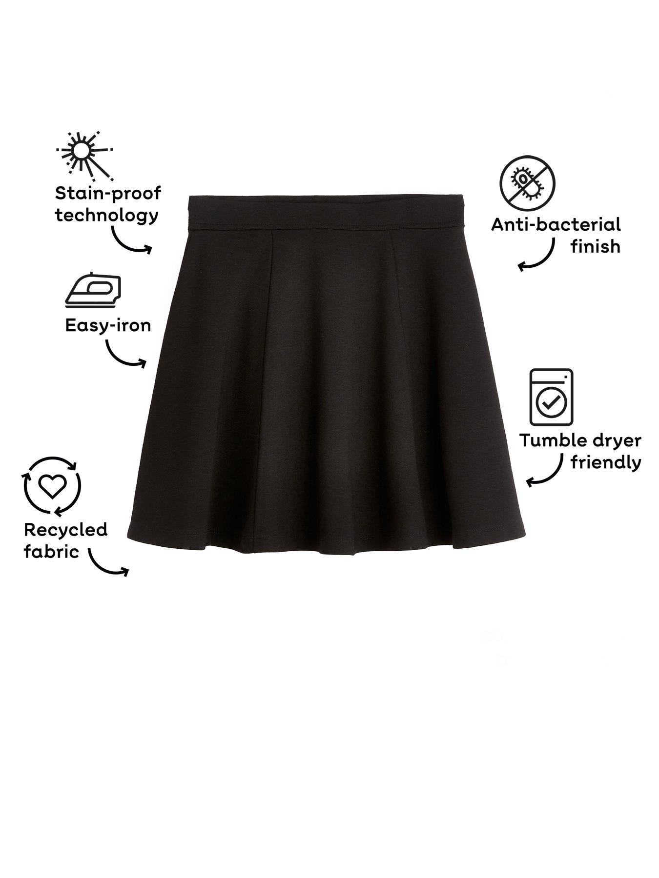 Image 4 of 7 of The Very Collection Girls 2 Pack Classic Pleated School Skirts -&nbsp;Plus Size (Black)
