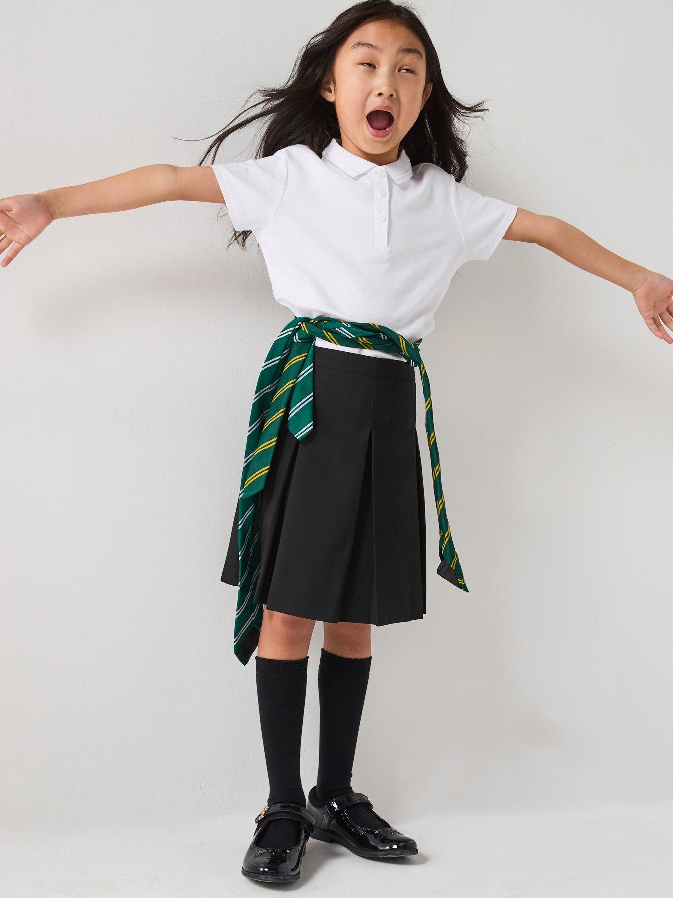 Image 7 of 7 of The Very Collection Girls 2 Pack Classic Pleated School Skirts -&nbsp;Plus Size (Black)