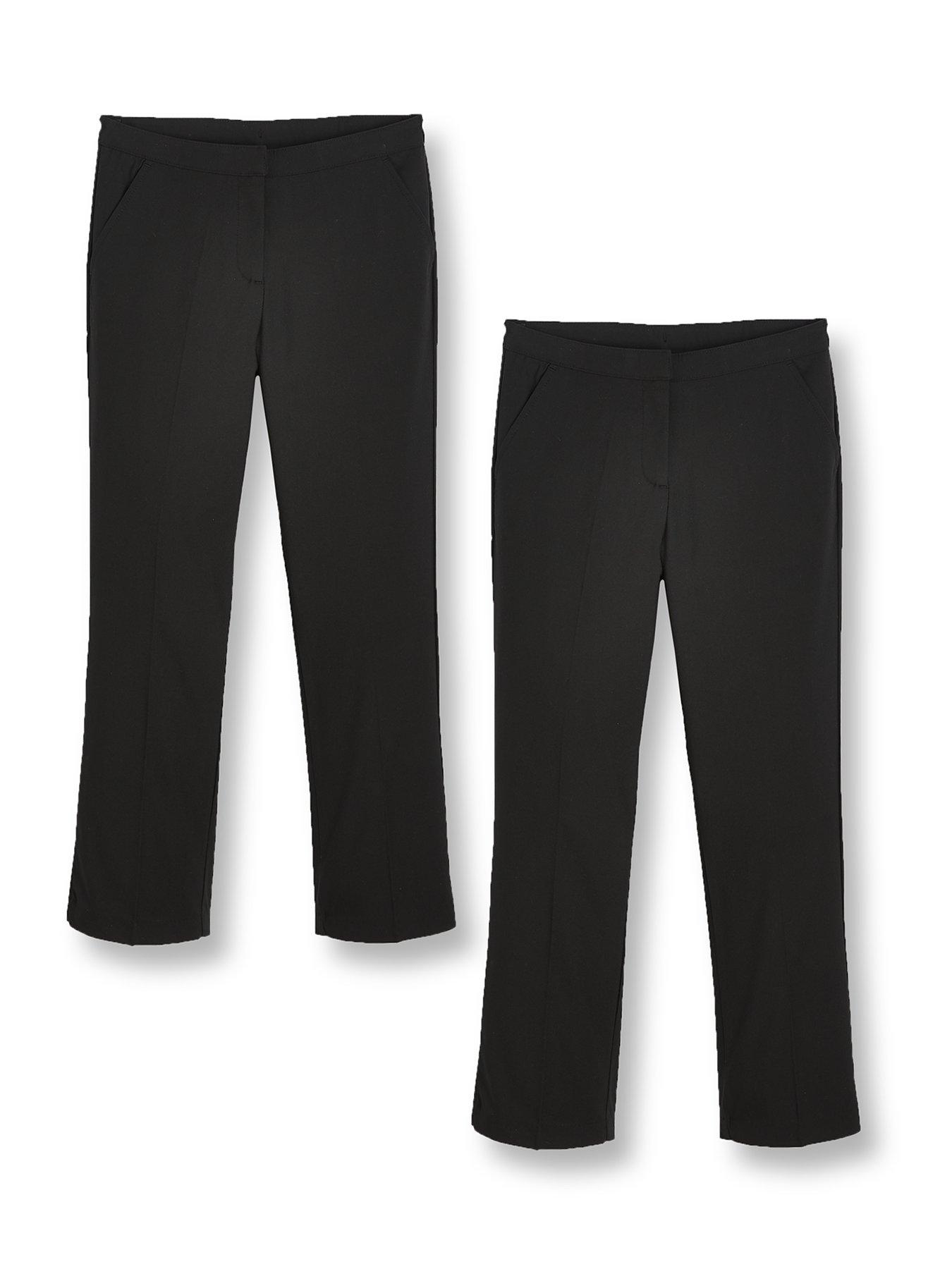 Image 2 of 7 of V by Very Girls 2 Pack Woven School Trouser Plus Size&nbsp;- Black