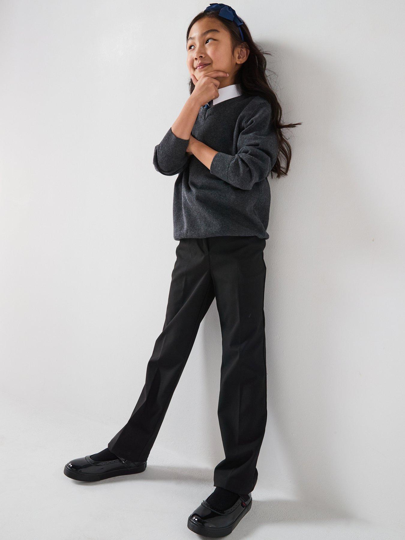 Image 7 of 7 of V by Very Girls 2 Pack Woven School Trouser Plus Size&nbsp;- Black