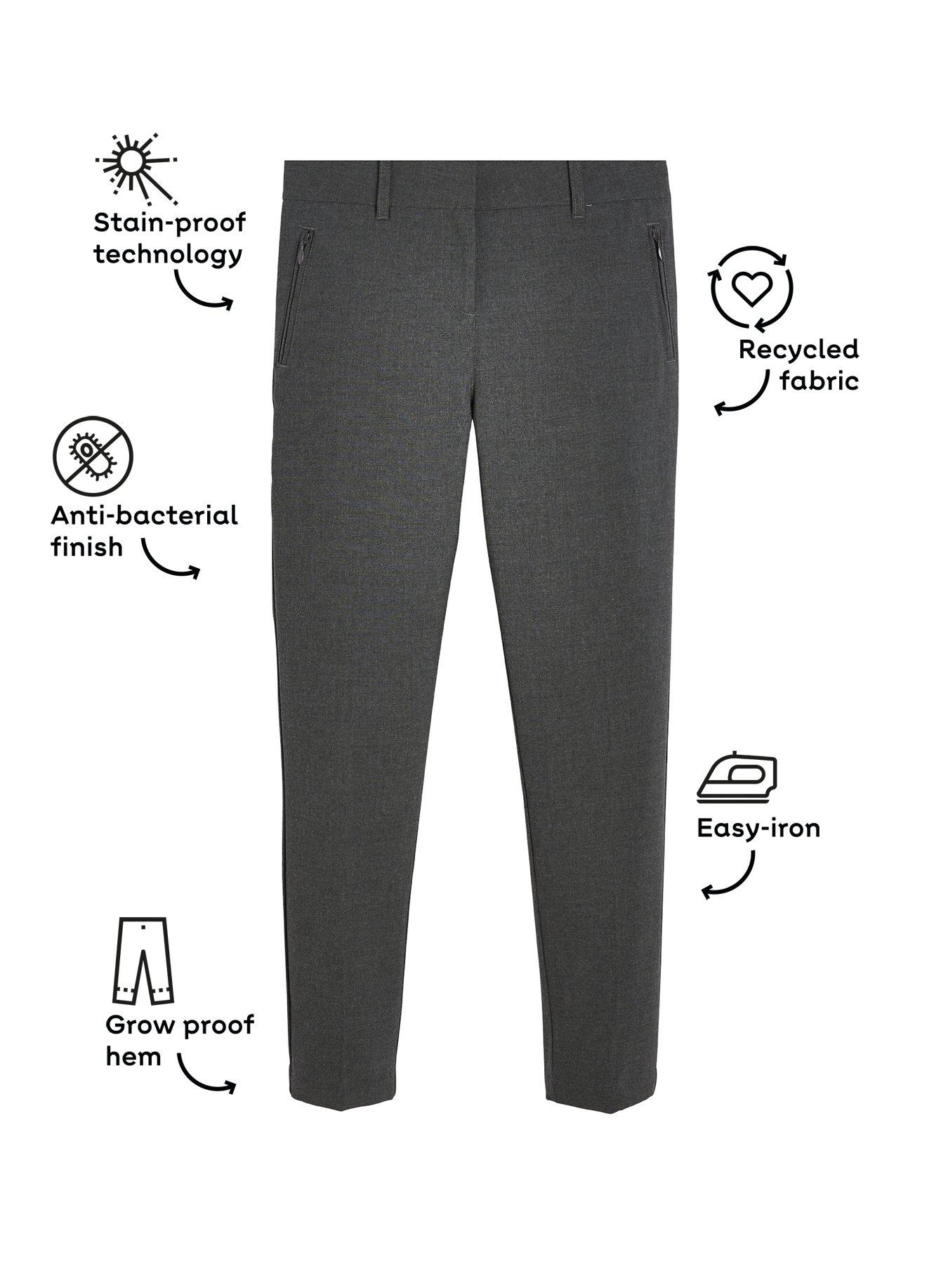 Image 4 of 6 of The Very Collection Girls 2 Pack Skinny Fit&nbsp;School Trousers - Grey