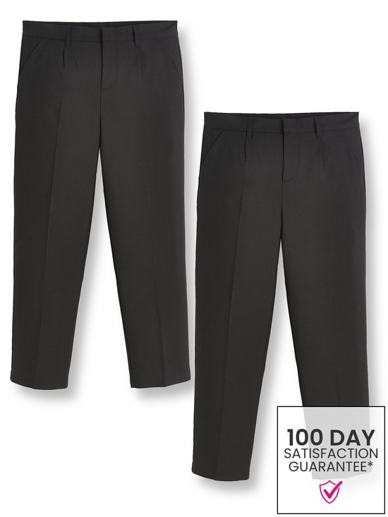 stillFront image of v-by-very-boys-regular-legnbspschool-trousers-plus-sizenbsp--black
