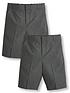  image of v-by-very-boys-2-pack-schoolnbspshorts-grey