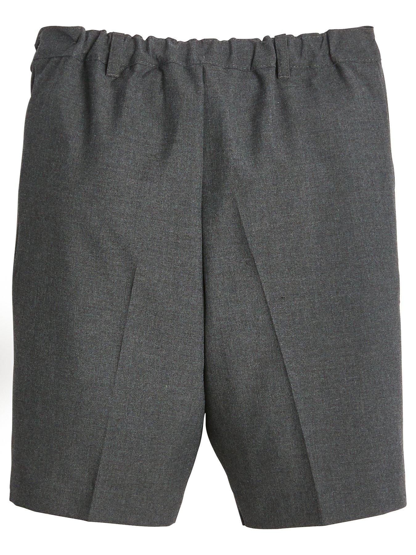 Image 3 of 6 of The Very Collection Boys 2 Pack Easy-Iron Machine Washable School Shorts - Grey