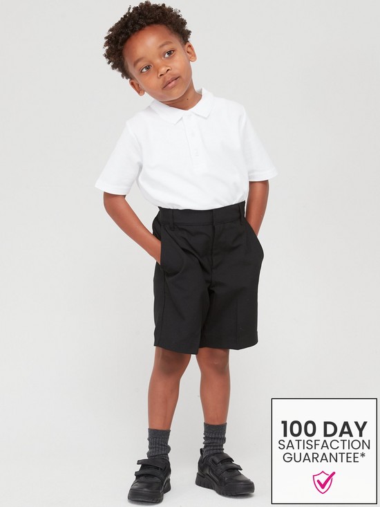 front image of everyday-boys-2-packnbspschool-shorts-black