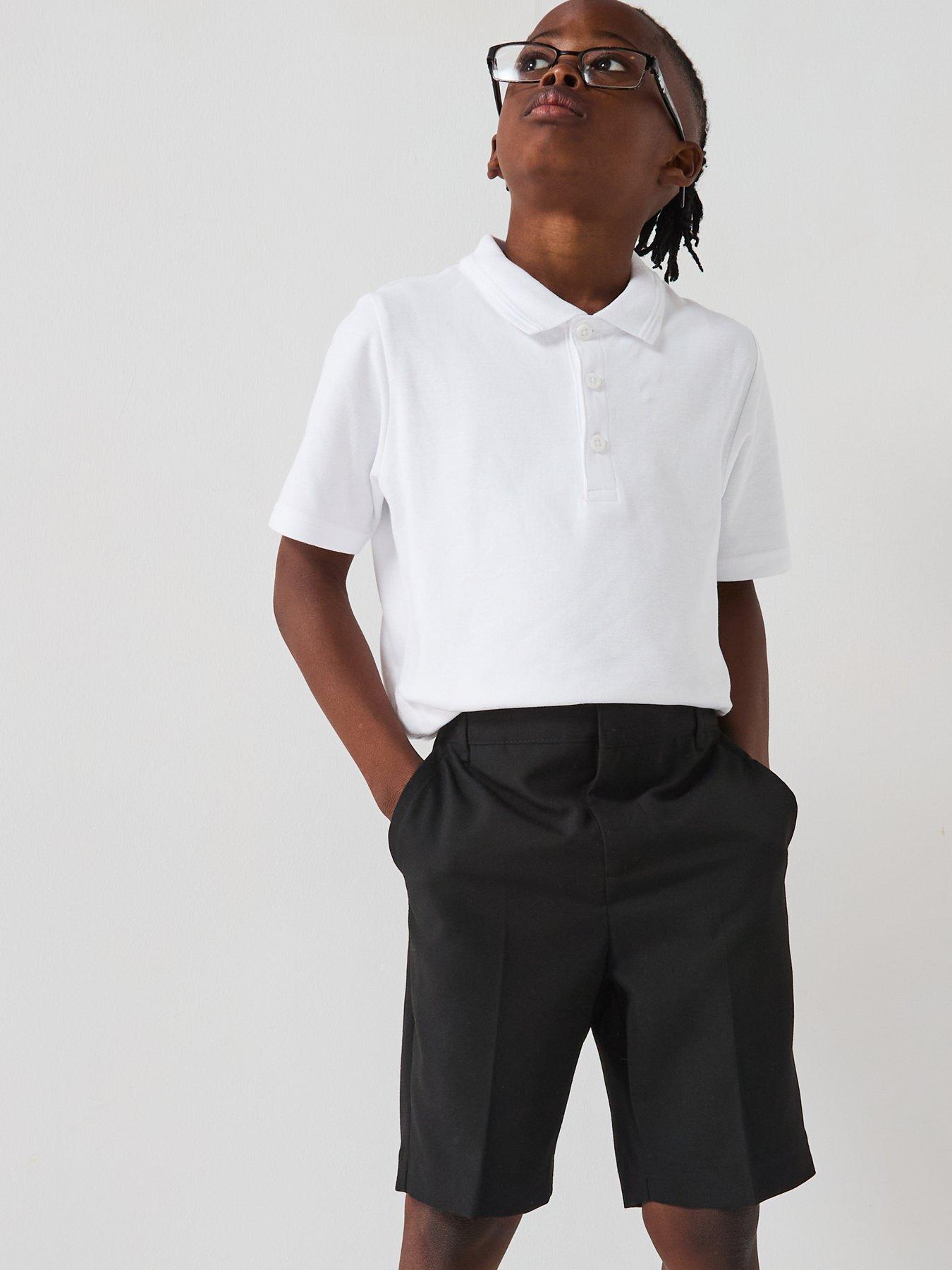 undefined Boys 2 Pack School Shorts - Black