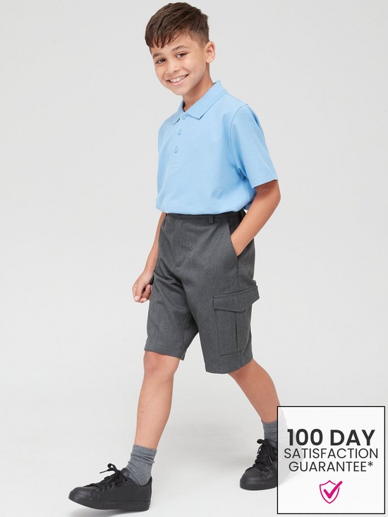 front image of v-by-very-boys-2-pack-combat-school-shorts-grey