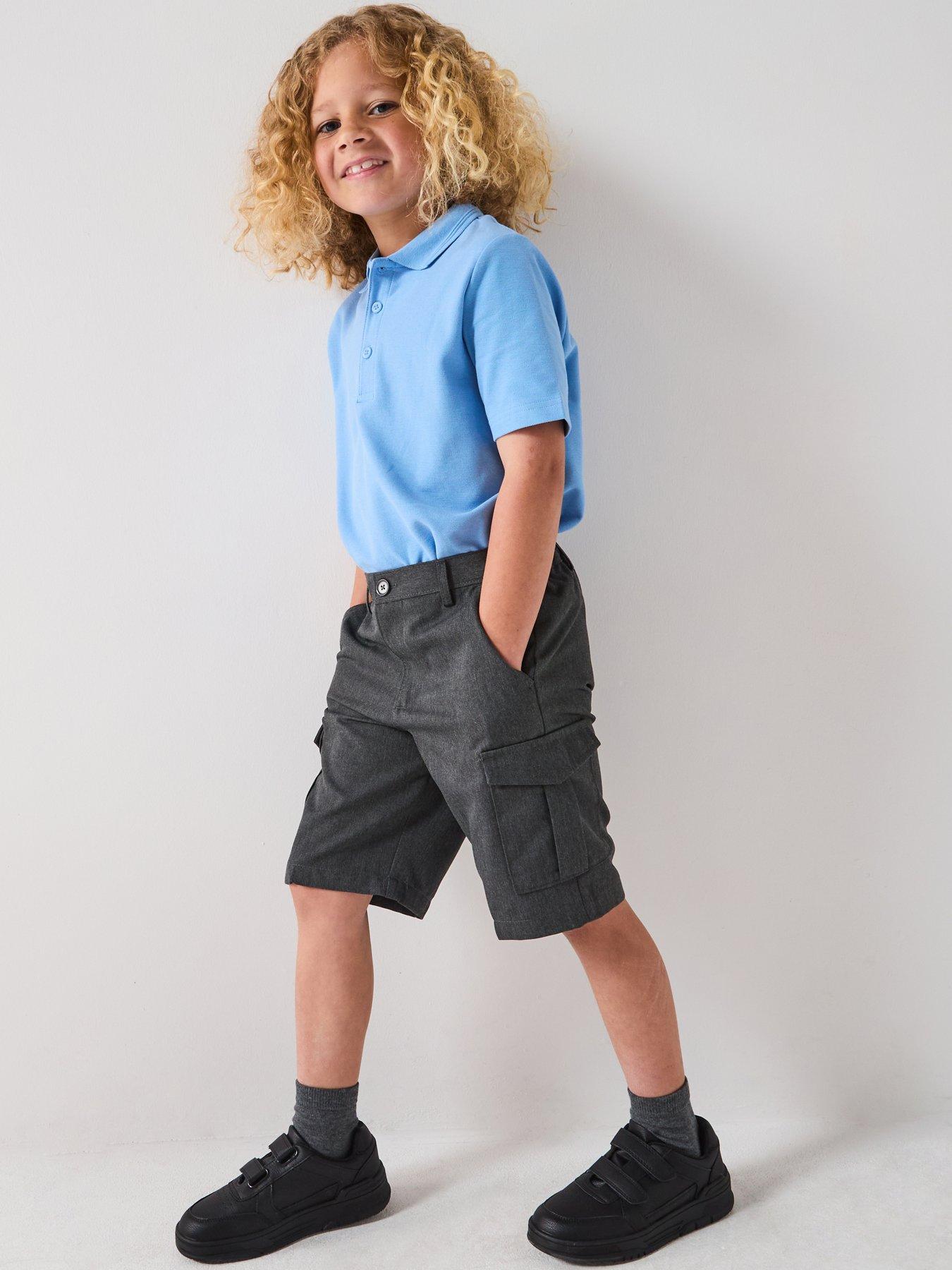 undefined Boys 2 Pack Combat School Shorts - Grey