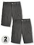  image of v-by-very-boys-2-pack-combat-school-shorts-grey