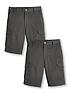  image of v-by-very-boys-2-pack-combat-school-shorts-grey