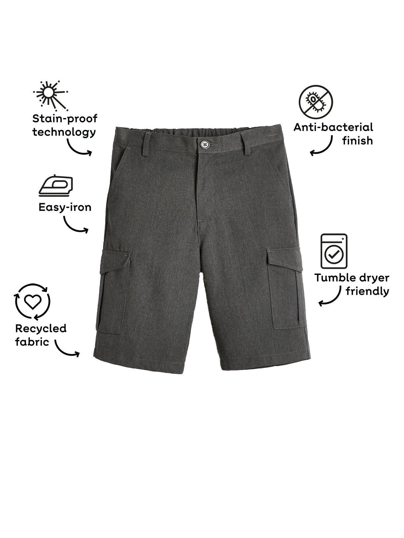 Image 4 of 6 of The Very Collection Boys 2 Pack Combat School Shorts - Grey