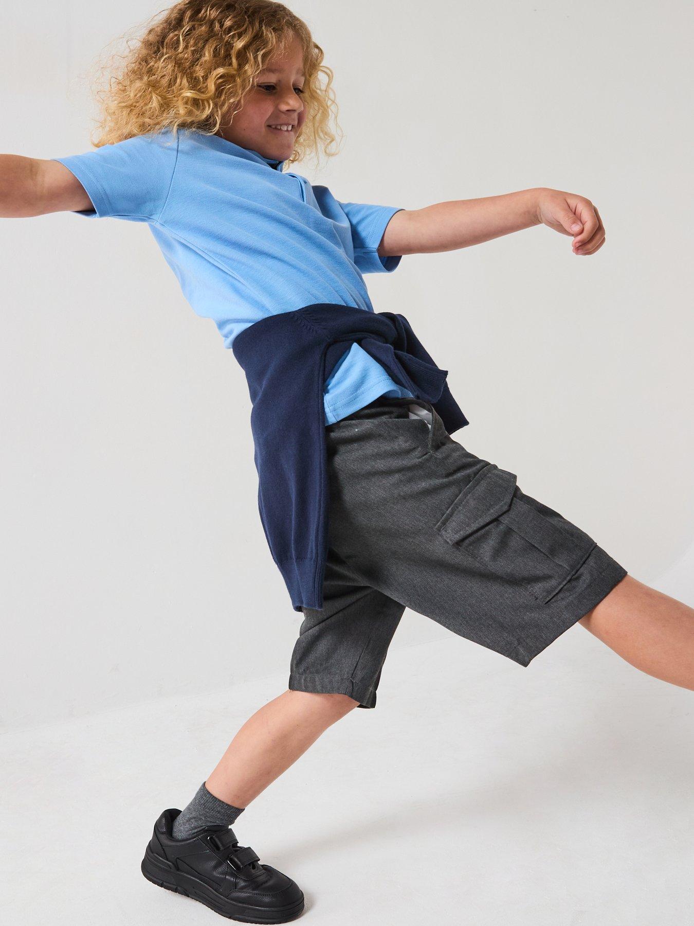 Image 6 of 6 of The Very Collection Boys 2 Pack Combat School Shorts - Grey