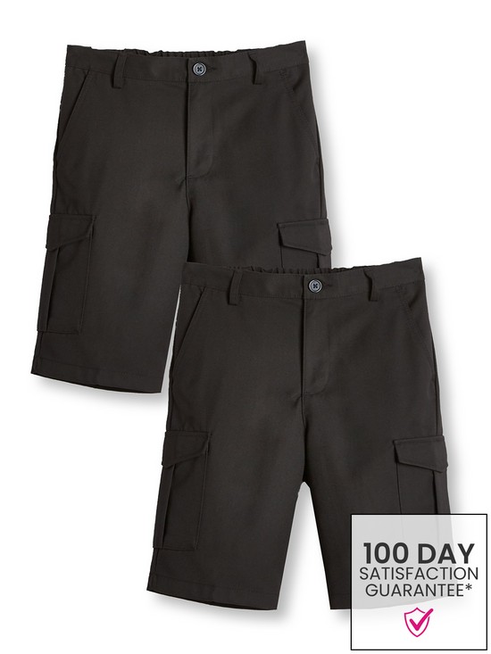 stillFront image of v-by-very-boys-2-pack-combat-school-shorts-black