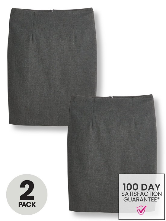 front image of v-by-very-girls-2-packnbspwoven-school-pencil-skirt-grey