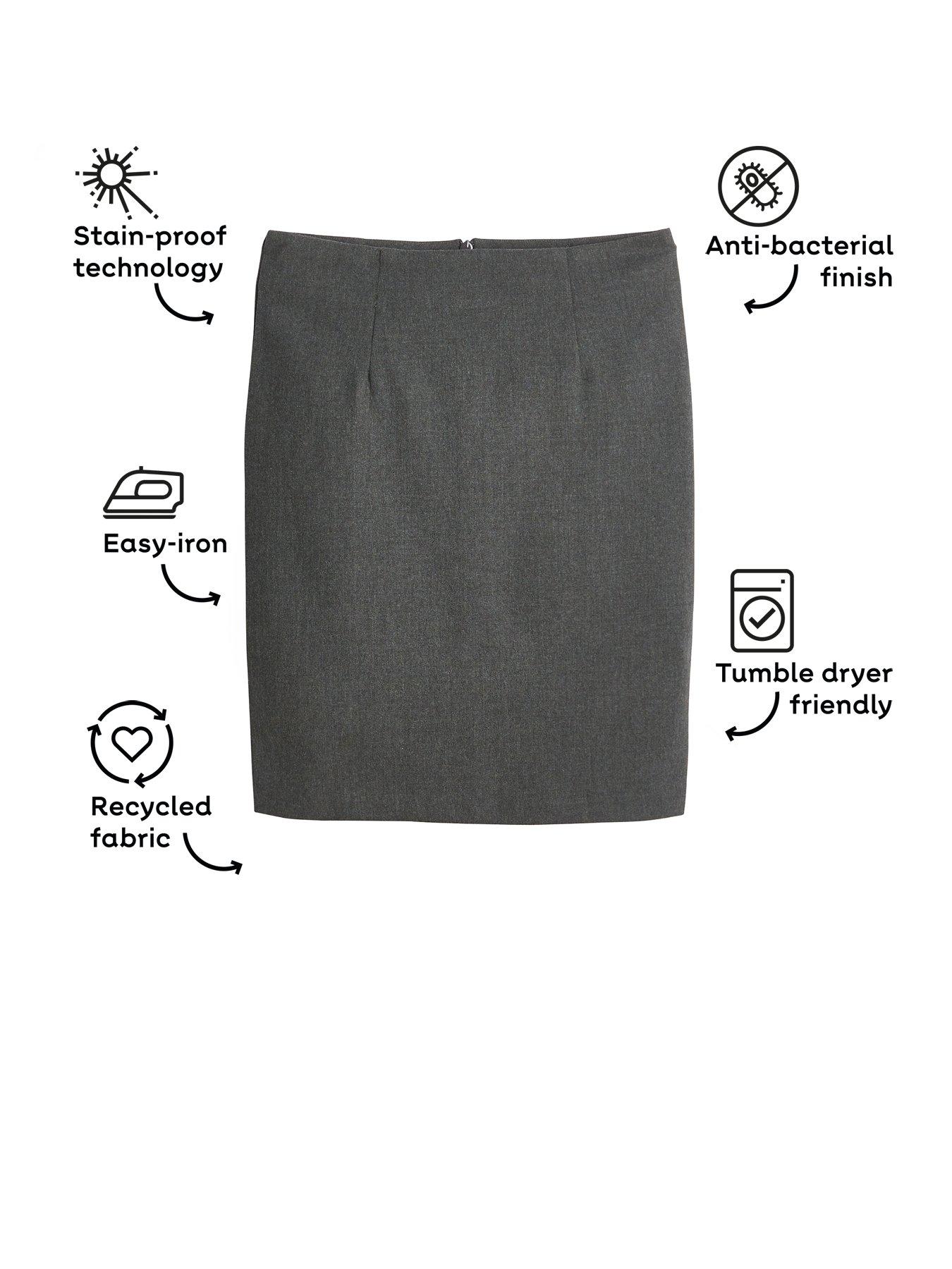 Image 4 of 6 of V by Very Girls 2 Pack&nbsp;Woven School Pencil Skirt - Grey