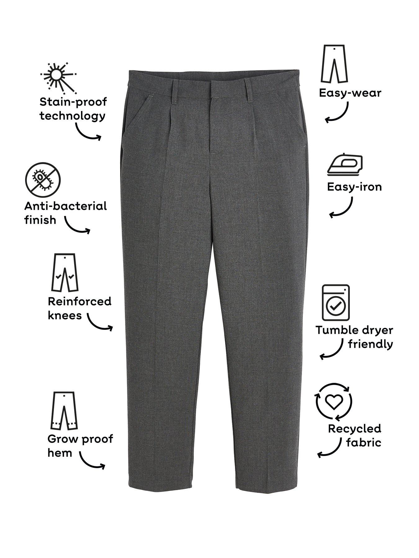 Image 4 of 6 of The Very Collection Boys 2 Pack Regular Leg School Trousers - Grey