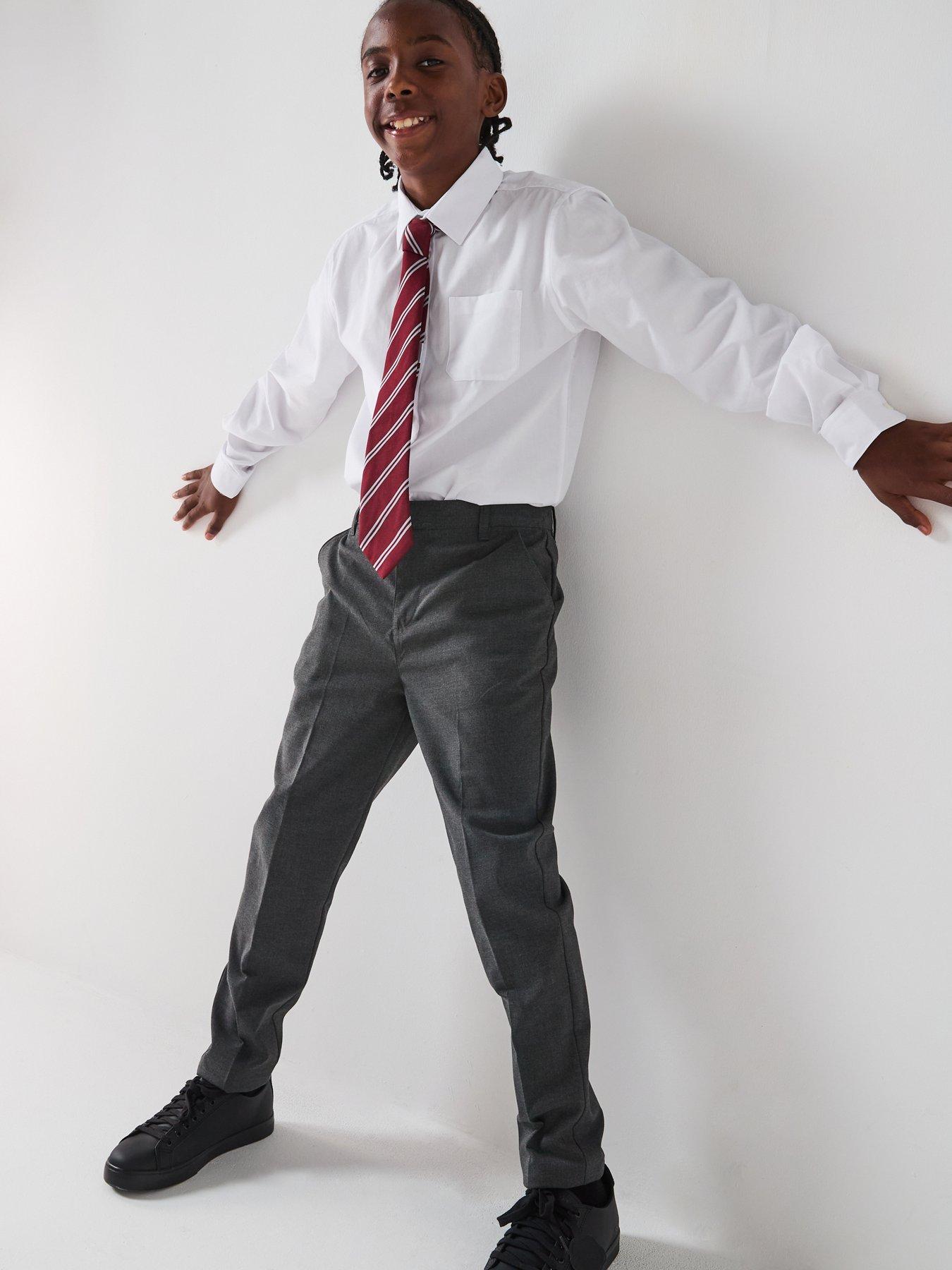 front image of everyday-boys-2-packnbspskinny-fit-school-trousers-grey