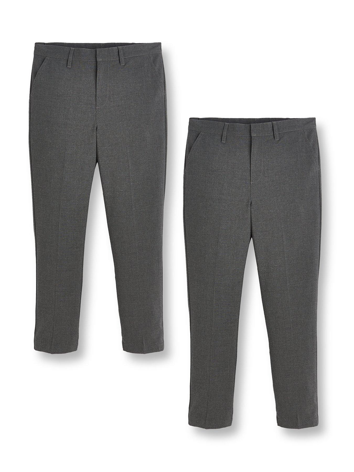 stillFront image of everyday-boys-2-packnbspskinny-fit-school-trousers-grey