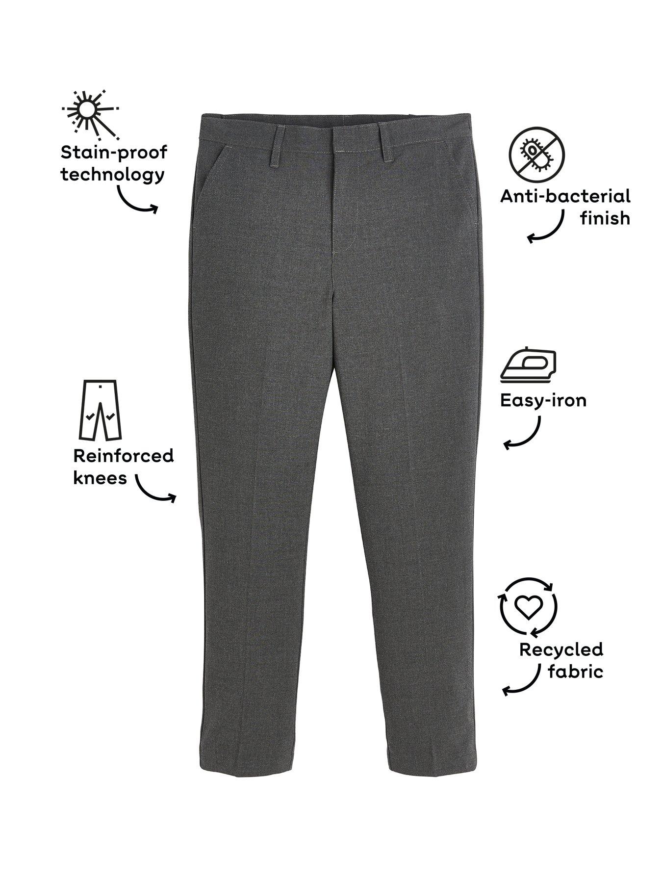 Image 4 of 6 of The Very Collection Boys 2 Pack&nbsp;Skinny Fit School Trousers - Grey