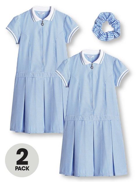 v-by-very-girls-2-pack-rib-collar-gingham-school-summernbspdress-blue