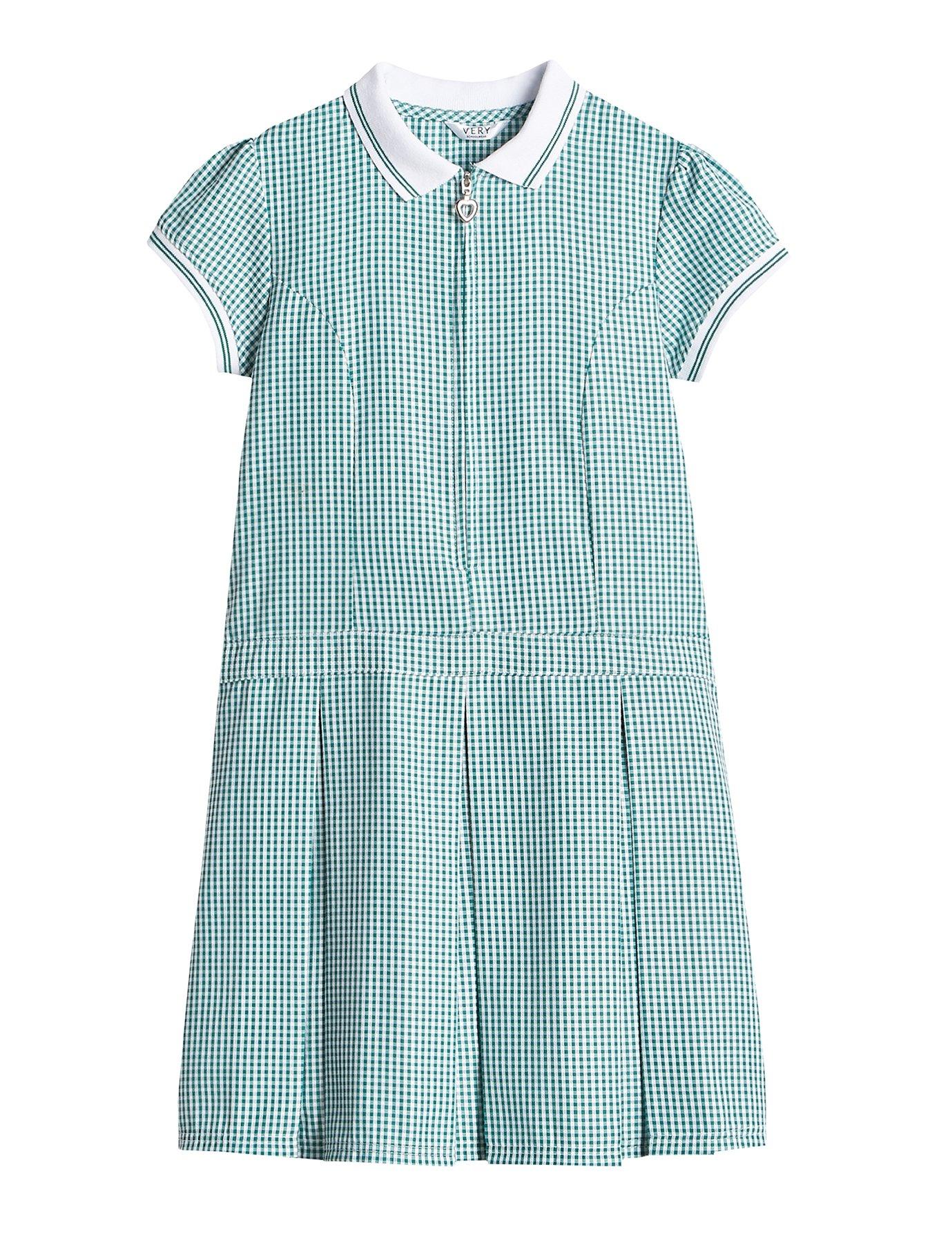 Girls green gingham hot sale school dress