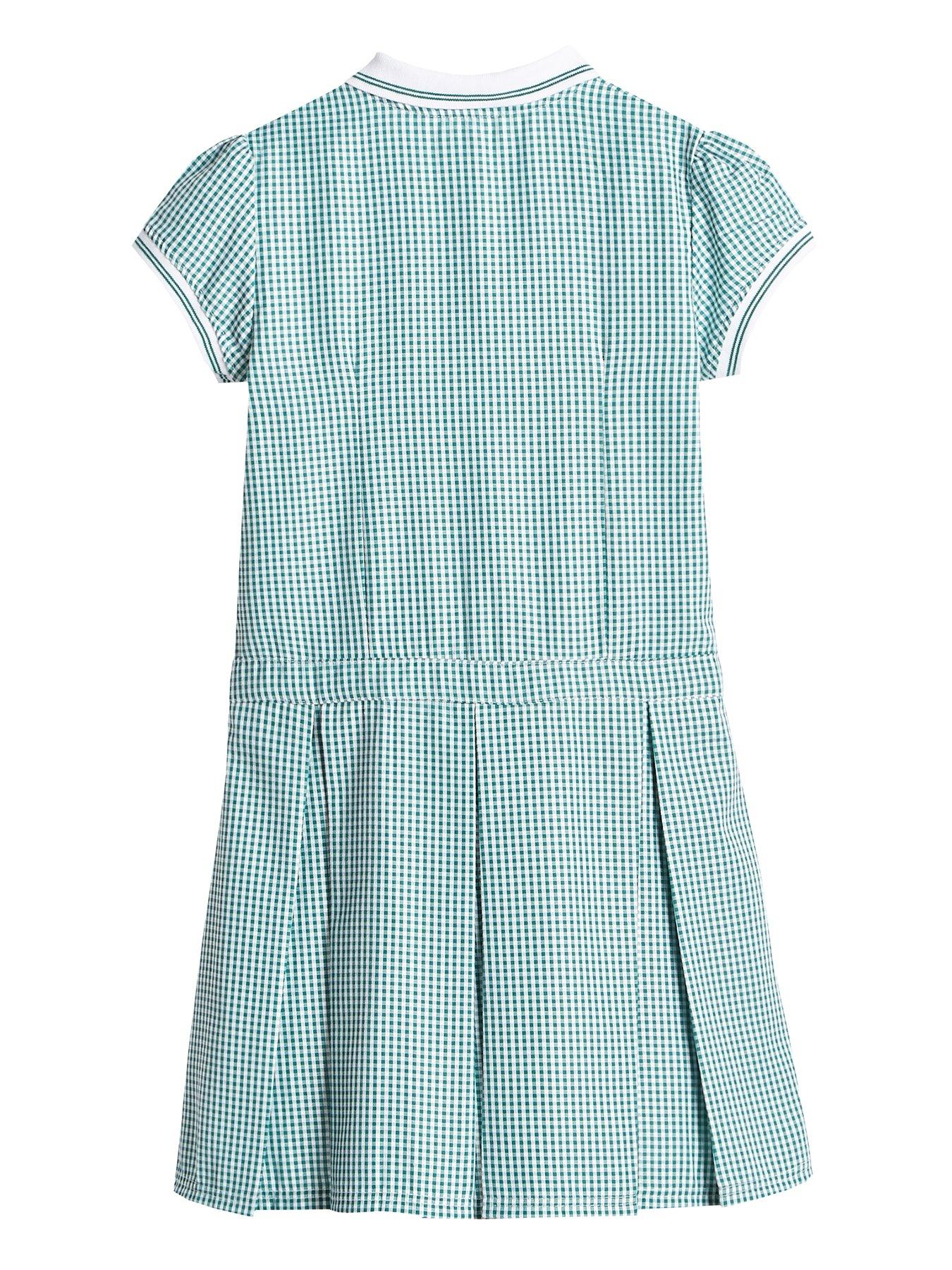 Girls green gingham school dress on sale