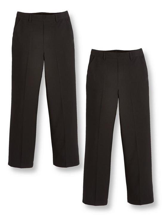 front image of v-by-very-boys-2-packnbsppull-on-school-trousers-black