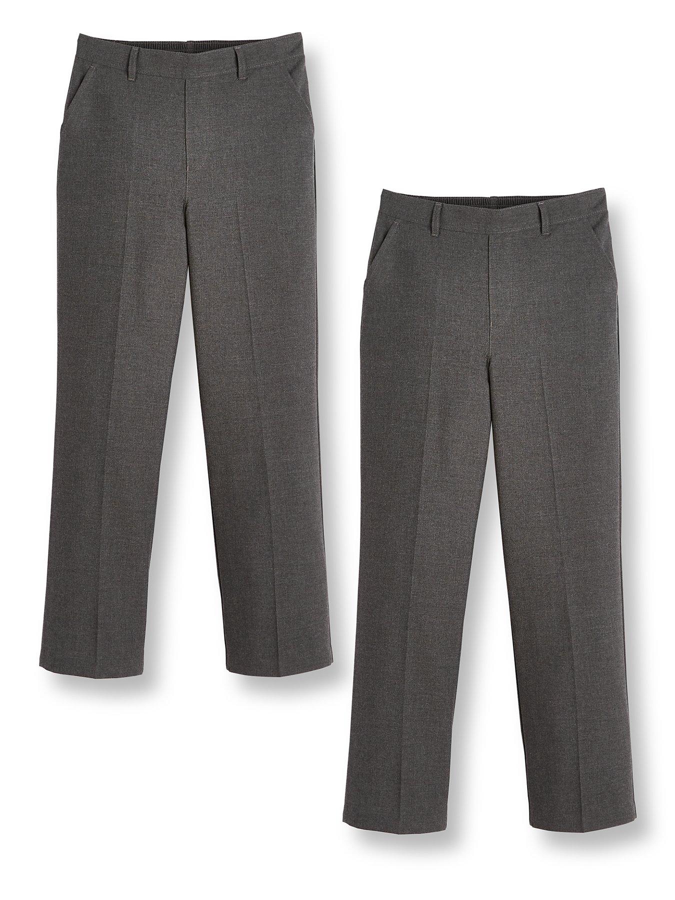 Image 2 of 6 of Everyday Boys 2 Pack&nbsp;Pull On School Trousers - Grey