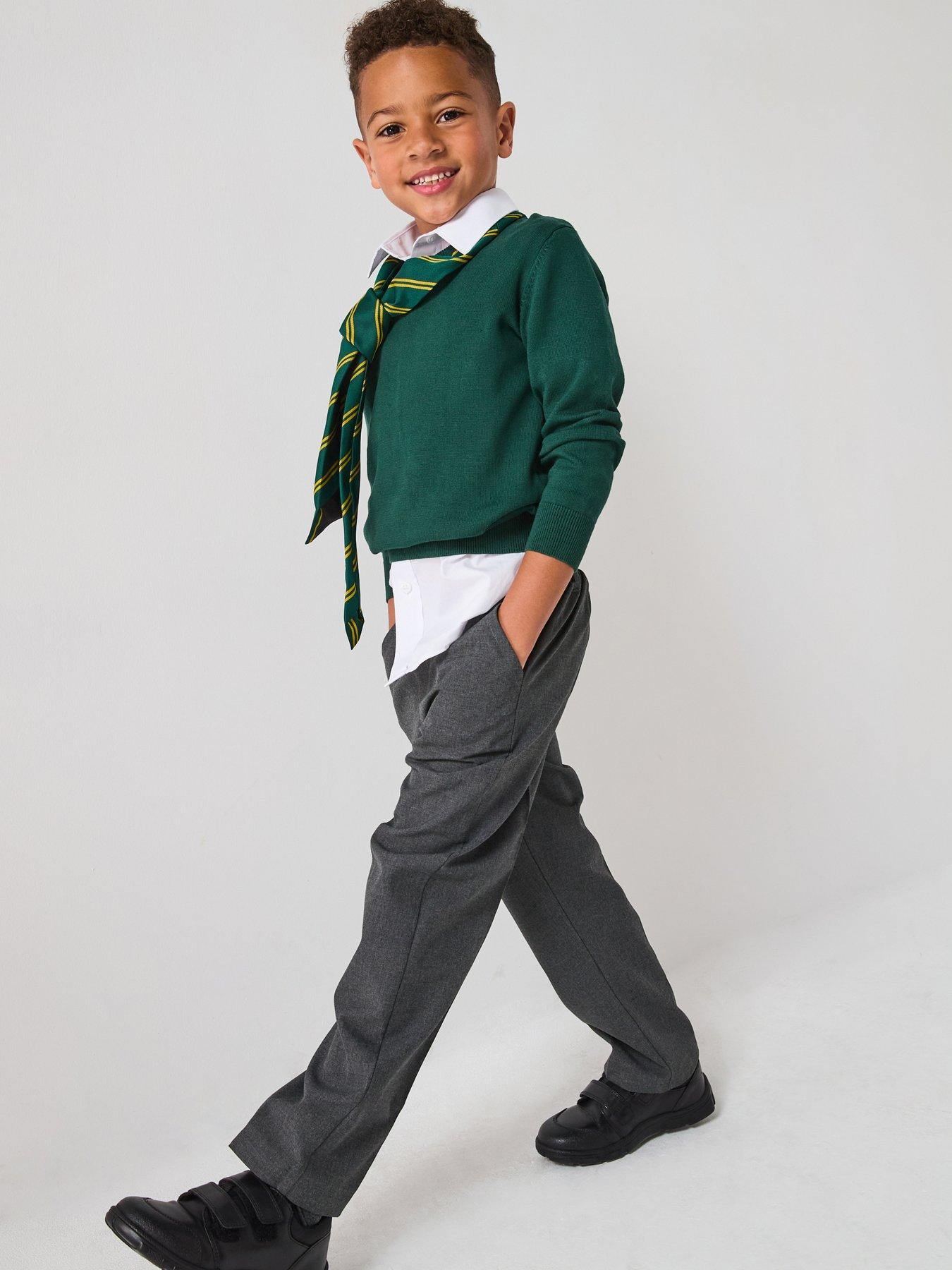 Image 6 of 6 of Everyday Boys 2 Pack&nbsp;Pull On School Trousers - Grey