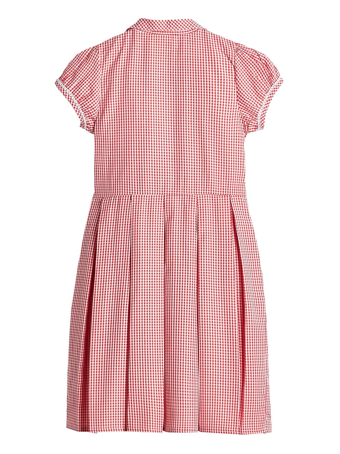  image of everyday-girls-2-pack-traditional-gingham-water-repellentnbspschool-summernbspdress-red