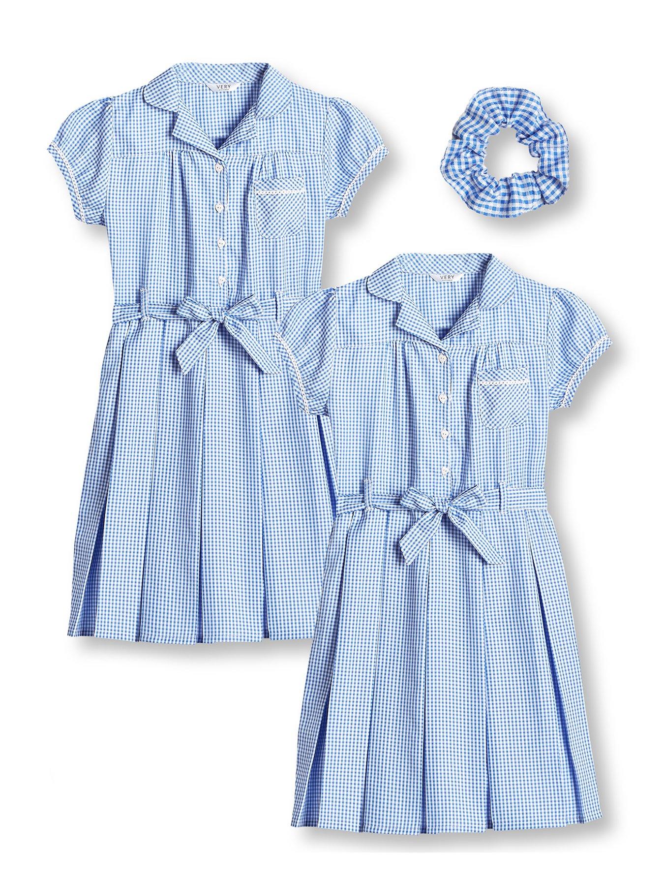  image of everyday-girls-2-pack-traditional-gingham-school-summernbspdress-blue