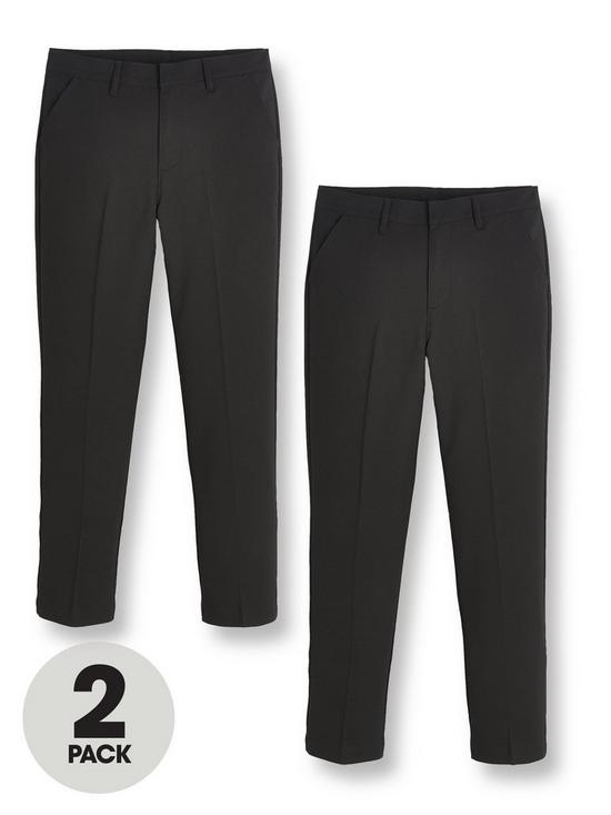 front image of v-by-very-boys-2-packnbspskinny-fit-school-trousers-black