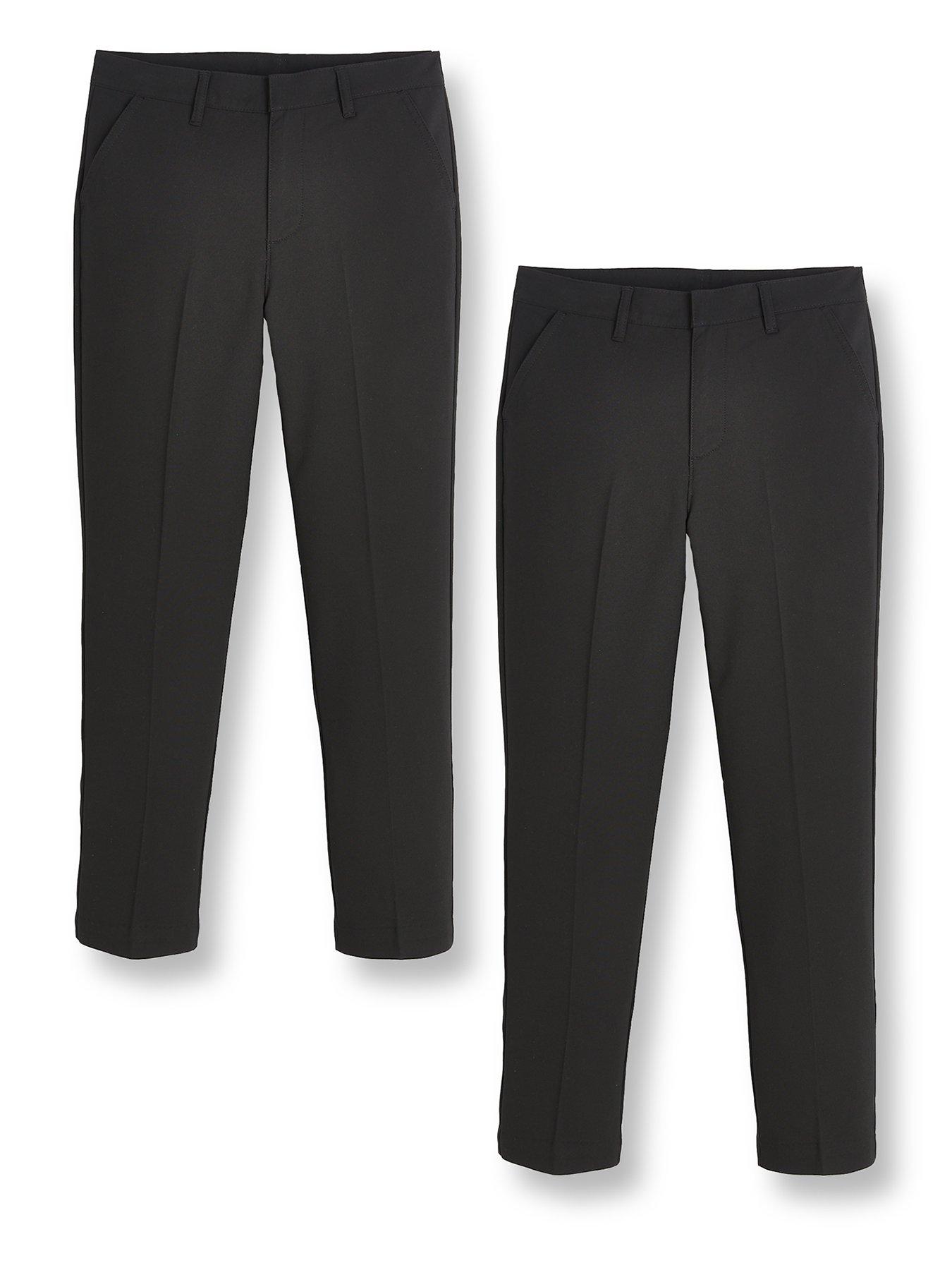 Image 1 of 4 of The Very Collection Boys 2 Pack&nbsp;Skinny Fit School Trousers - Black