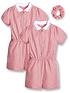  image of v-by-very-girls-2-pack-gingham-school-playsuit-red