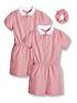  image of v-by-very-girls-2-pack-gingham-school-playsuit-red